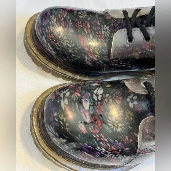 Dirty Laundry Roadie Floral Rubber Rain Combat Lace Up Boots Women’s Size 9 - Picture 7 of 16